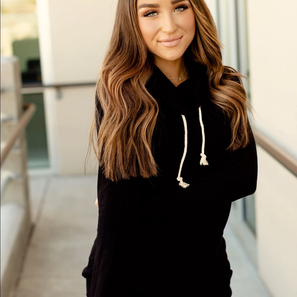 CowlNeck Sweatshirt - Performance Fleece Black